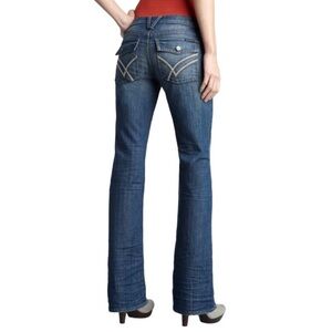 William Rast Bridgit Bootcut Denim Jeans 26 Low Rise Straight Contrast Stitching